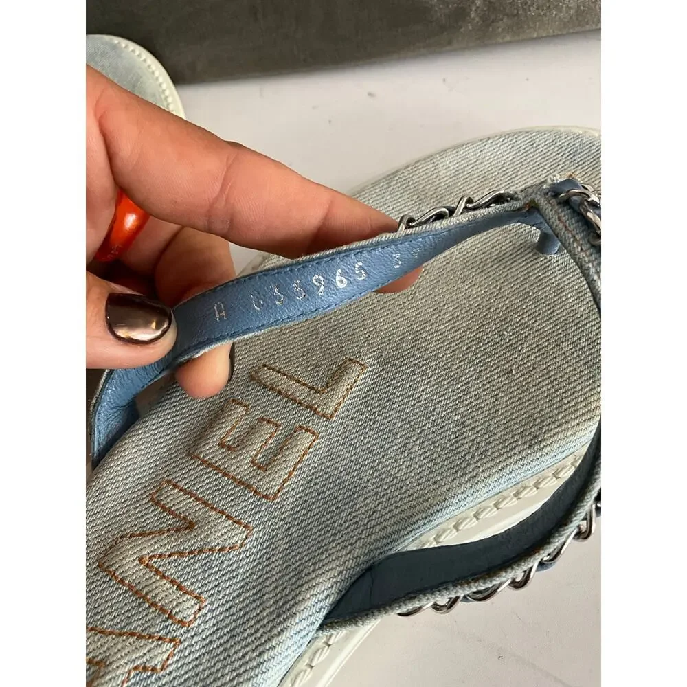 Chanel inter-locking denim sandals